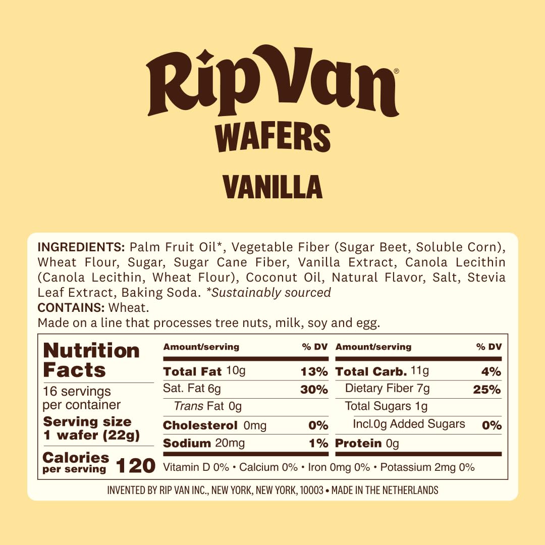 Rip Van Wafels vanilla keto wafer on the go supports quick breakfast