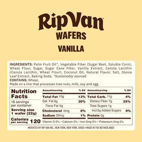 Rip Van Wafels vanilla keto wafer on the go supports quick breakfast