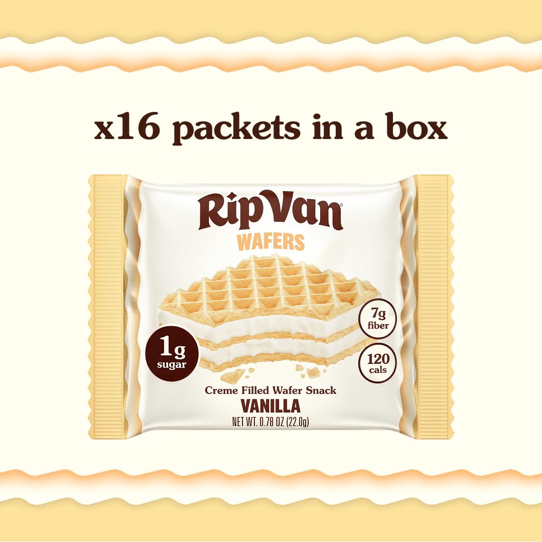 Rip Van Wafels vanilla keto wafer individually wrapped, perfect for lunch breaks