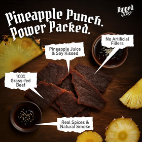 Ripped Beef Jerky gluten-free label on pouch for clean snacking