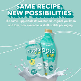 Ripple eco-friendly packaging visual underlines sustainable dairy-free choice