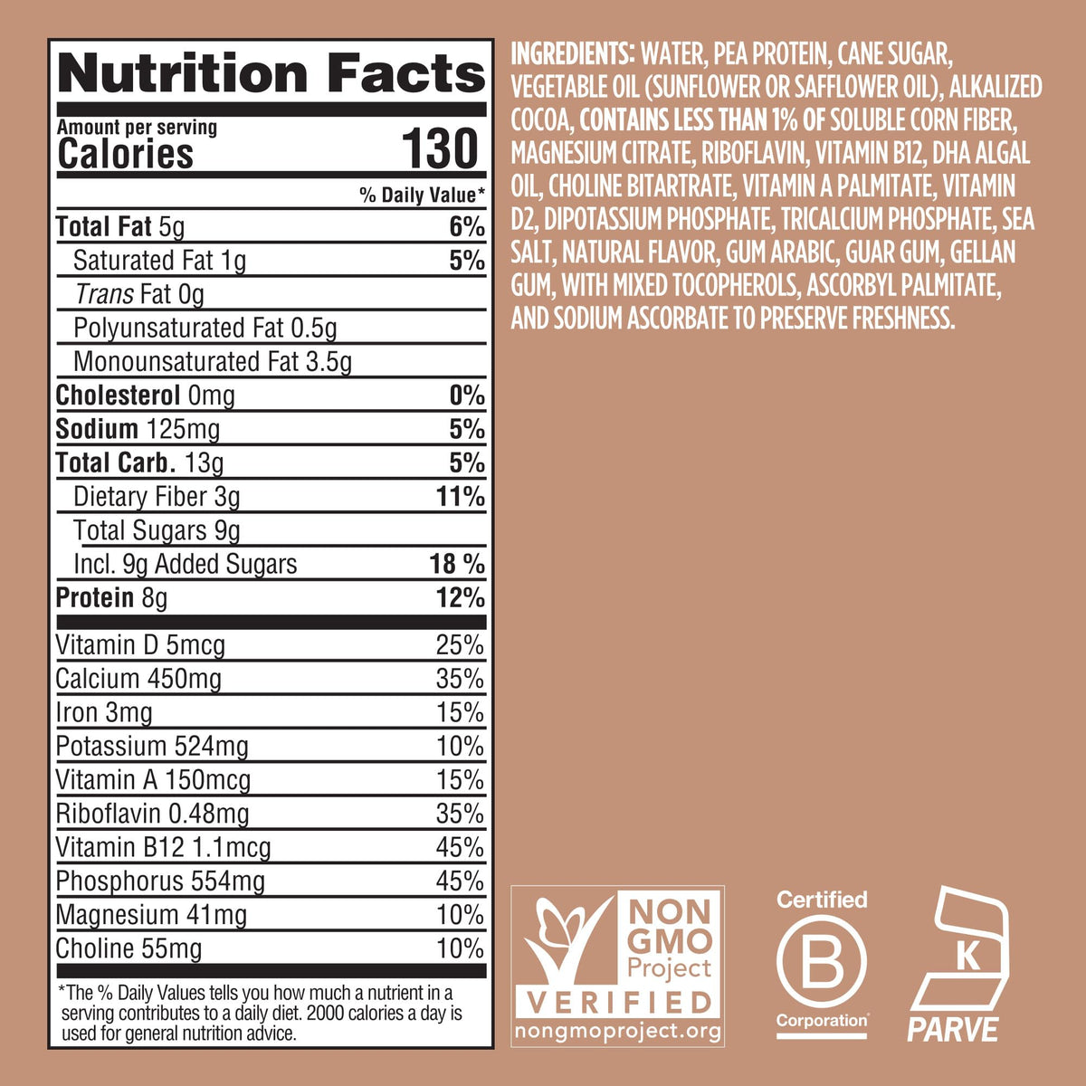 Ripple Kids Chocolate Milk in a glass with cereal, breakfast-friendly