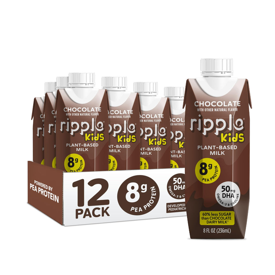 Ripple Kids Chocolate Milk packaging, convenient carton for busy mornings