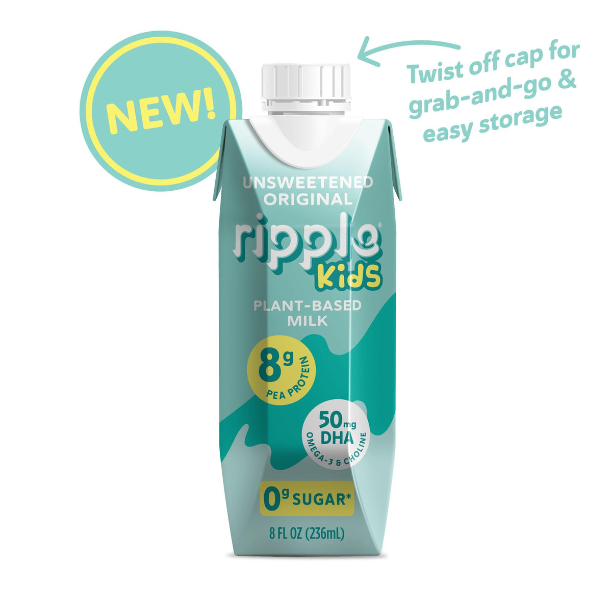 Ripple Kids Original Milk carton pour, easy serving for busy mornings.