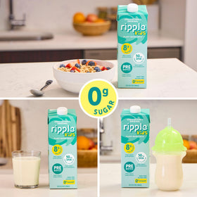 Ripple kids unsweetened version promotes kid-friendly, low-sugar plant milk