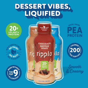 Ripple bottle nutrition panel highlights iron and calcium content.