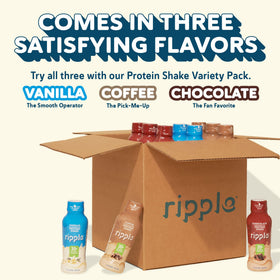Ripple Vanilla packaging on table with glass signals easy refreshment option