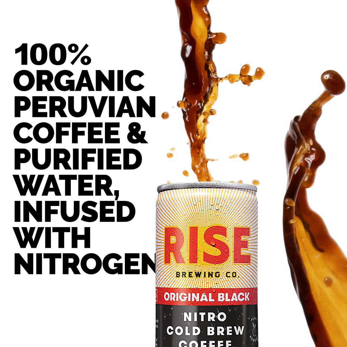 Grab-and-go packaging of RISE Nitro Cold Brew ideal for busy mornings.