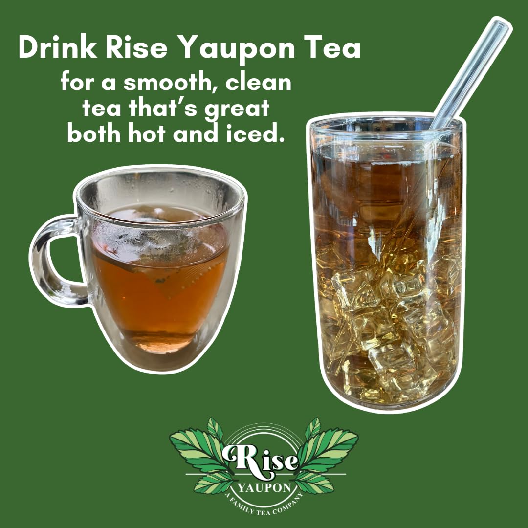 Rise Yaupon label closeup highlights non-GMO native plant.