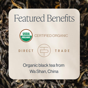 Rishi Tea China Breakfast harvested in Wa Shan garden delivering mellow flavor and aroma.