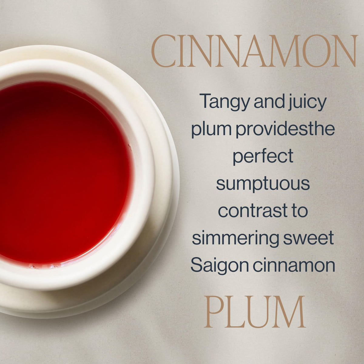 Rishi Cinnamon Plum close-up of cassia cinnamon, fragrant and premium.
