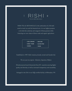 Rishi Matcha serving two cups scene suggests social tea moments.