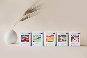 Rishi Matcha Super Green Tea box exterior highlights 15 sachets for shared tea.