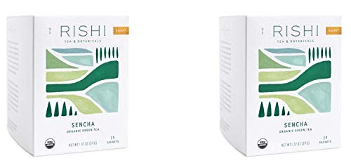 Rishi Tea Sencha Organic Green Tea close-up, highlighting bright infusion and fresh aroma