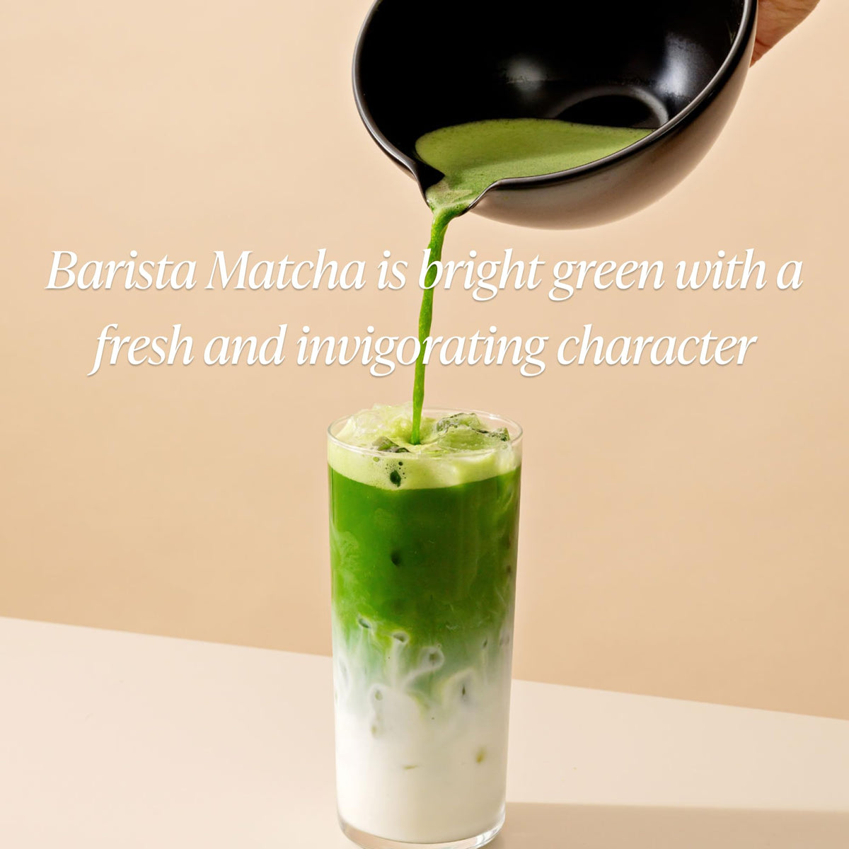 Rishi Tea Barista Matcha dry powder closeup reveals vibrant color and texture