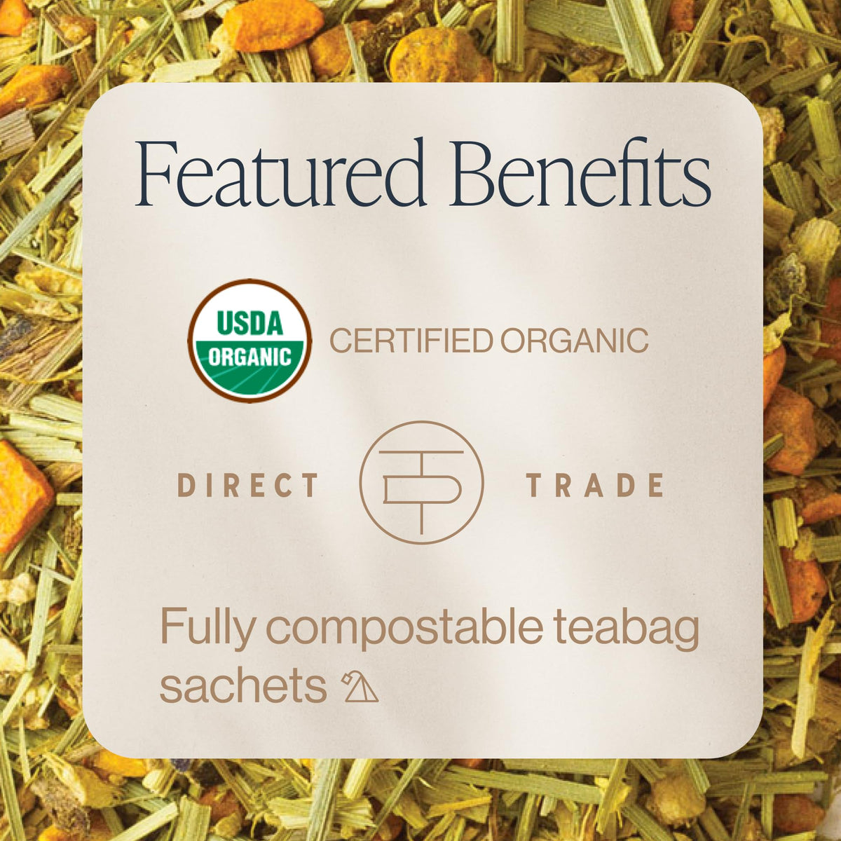 Bright citrus twist aroma of Rishi Tea turmeric ginger blend for a refreshing lift