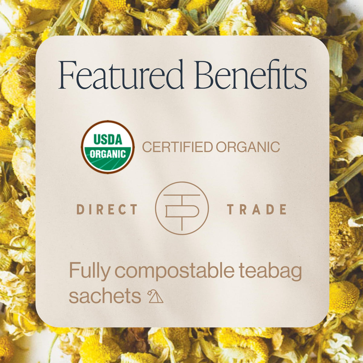 Rishi Tea Chamomile Medley cup steaming, ideal for a relaxing break.