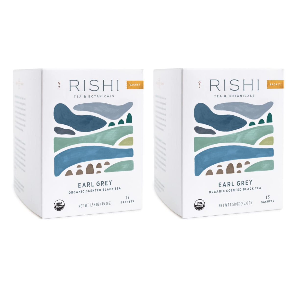 Rishi Tea Earl Grey Herbal Tea pack with citrus aroma and bergamot notes