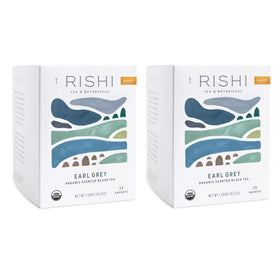 Rishi Tea Earl Grey Herbal Tea pack with citrus aroma and bergamot notes