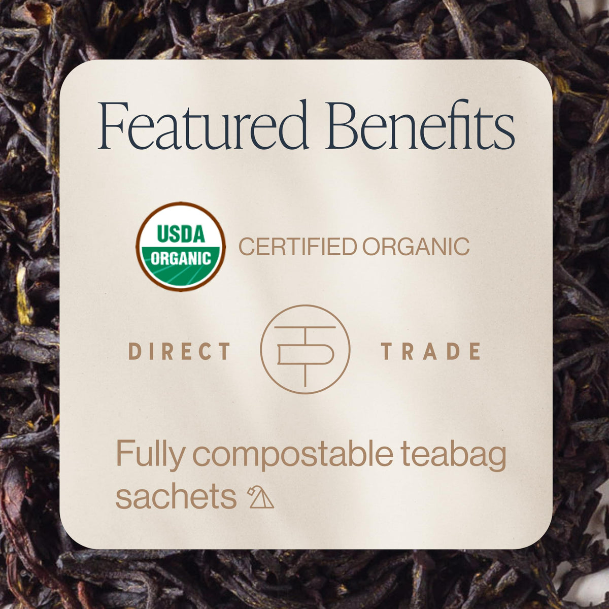 Rishi Earl Grey tea sachets closeup, convenient single-serve ritual