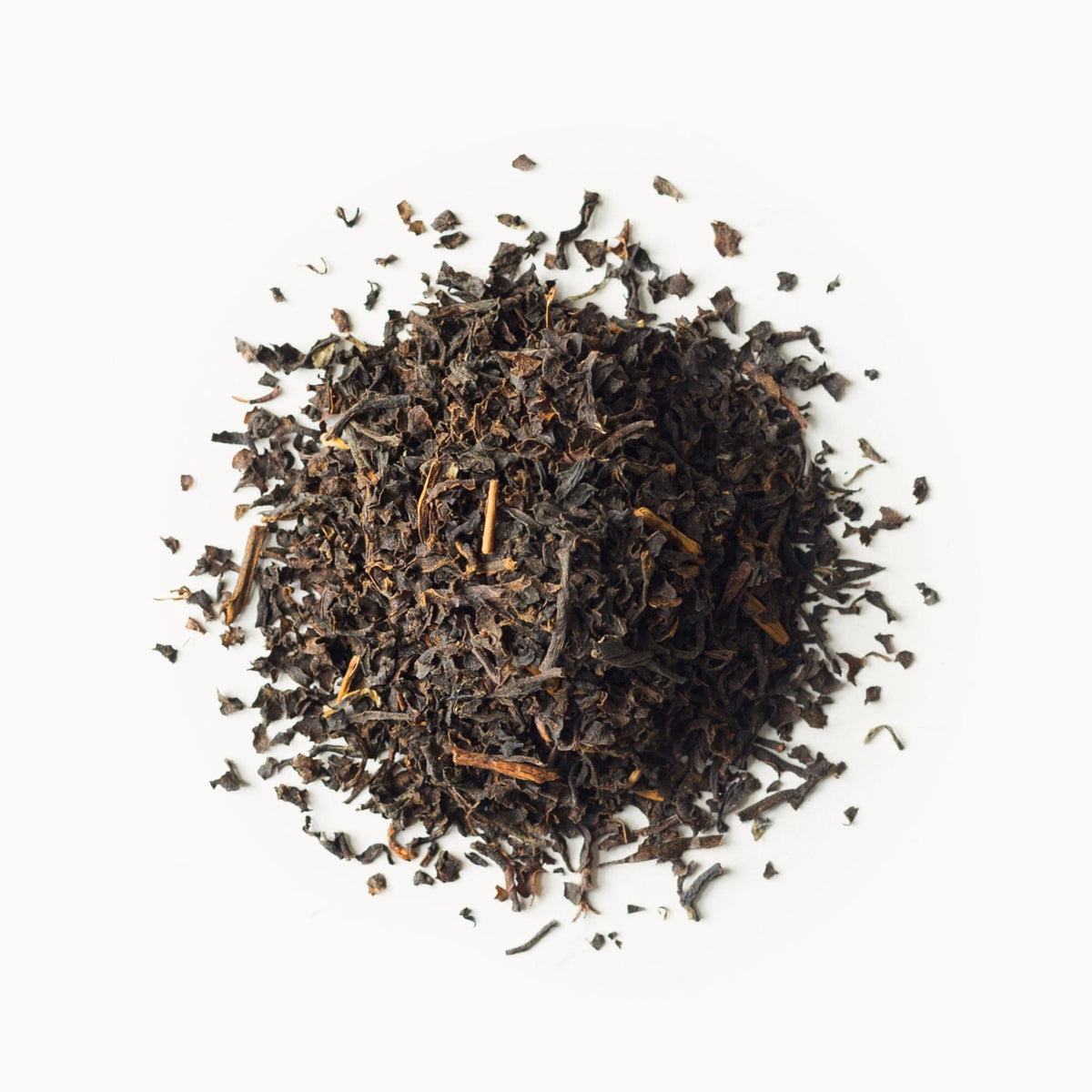 Rishi Tea English Breakfast poured with milk hints at a creamy, balanced cup