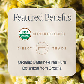 Rishi Tea Golden Chamomile Blossoms in teapot, honeyed aroma