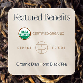 Rishi Tea Golden Yunnan packaging detail showing premium quality.