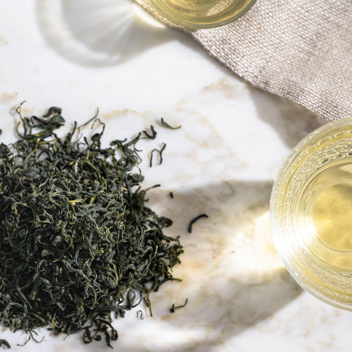 Rishi Jade Cloud green tea hot or iced offers versatile refreshment.