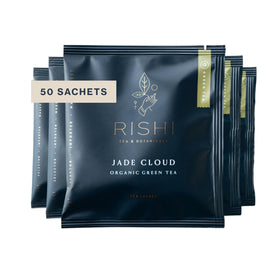 Rishi Jade Cloud green tea sachet bags ready to brew for a fresh, uplifting energy.
