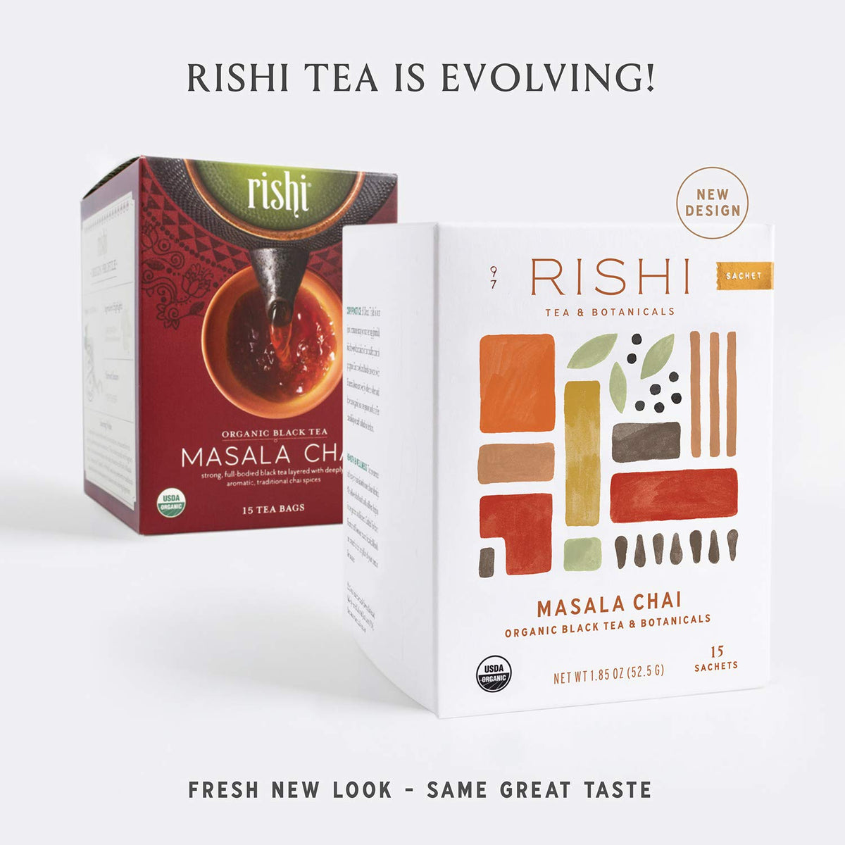 Rishi Tea Masala Chai aromatic spices on display for a warm, inviting aroma.