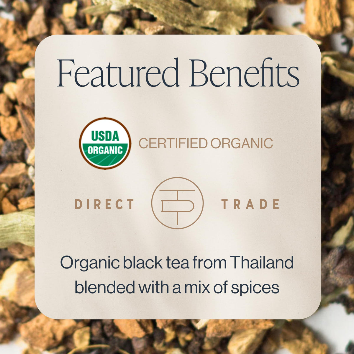 Rishi Tea Masala Chai spice blend with ginger, cardamom, cinnamon for a bold aroma.