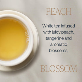 Rishi Peach Blossom cup steep reveals bright tangerine notes for a lively sip.