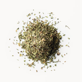Rishi Tea Peppermint Herbal Tea iced presentation in a glass