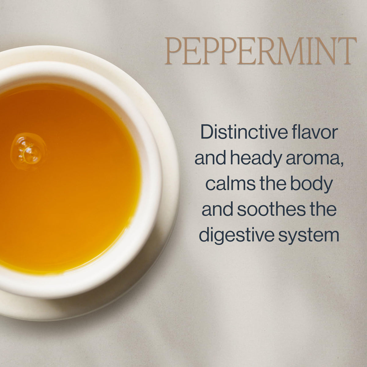 Rishi Tea Peppermint Herbal Tea packaging and label
