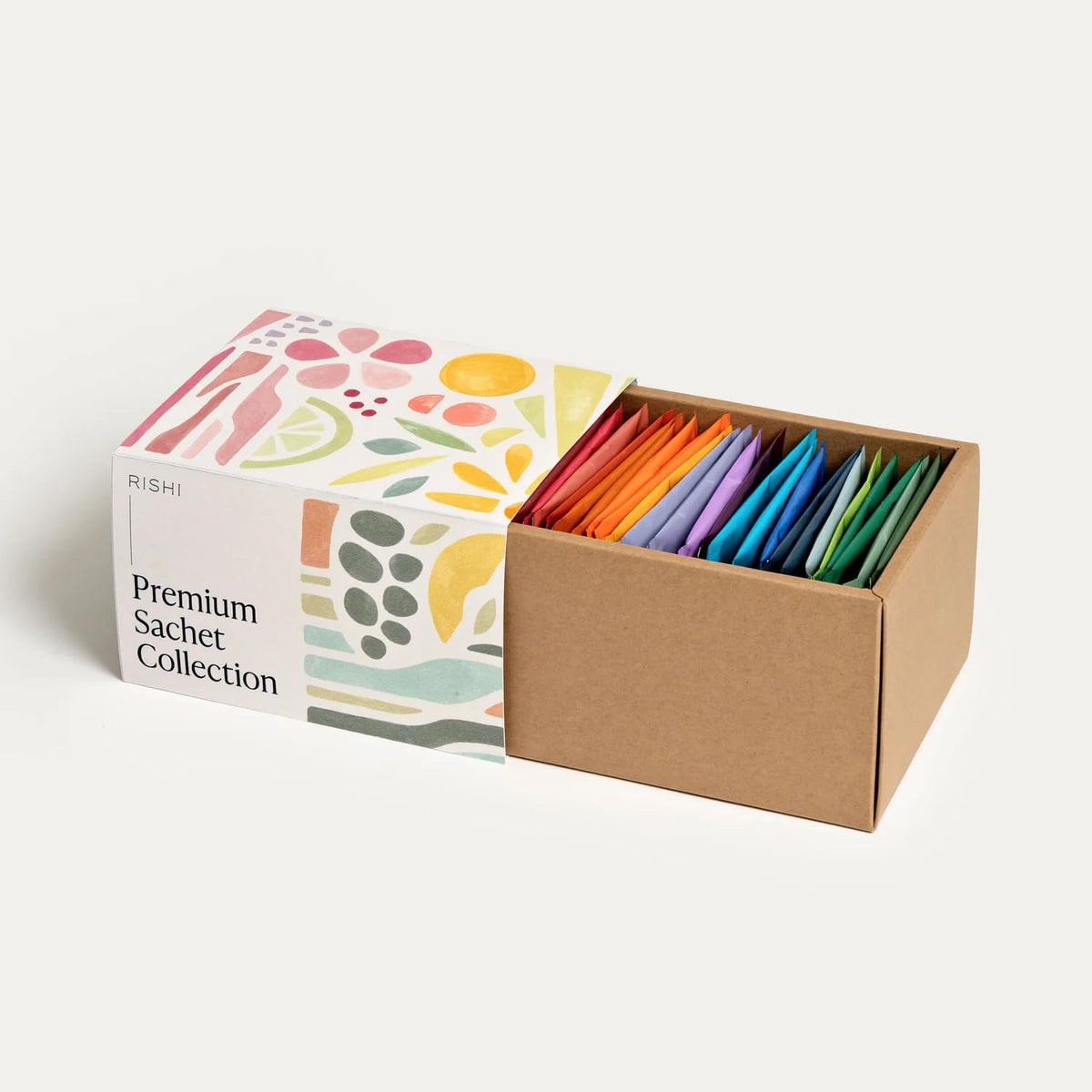 Rishi Tea Sachet Sampler Gift Box front view with 24 sachets for variety and gifting
