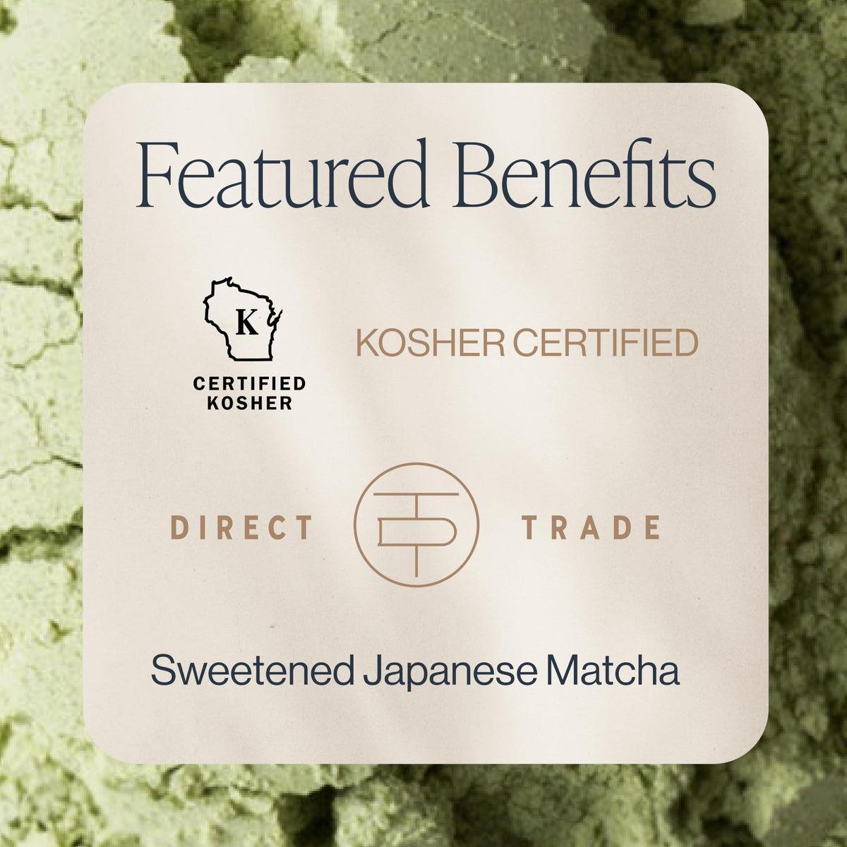 Rishi Tea Sweet Matcha tin lid closeup, vibrant powder ready to whisk.