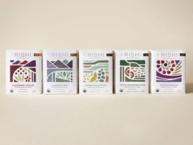 Rishi Turmeric Ginger Tea ingredient list featuring organic components.