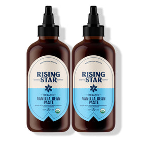 Rising Star Vanilla Bean Paste bottle pour for precise drizzle in baking