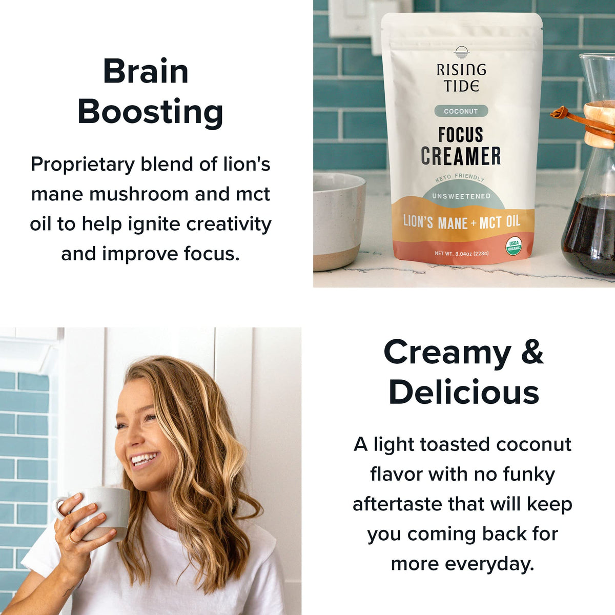 Rising Tide Creamer unsweetened label appeals to sugar free routines