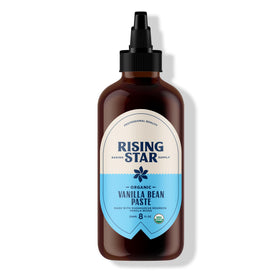 Rising Star Organic Vanilla Bean Paste bottle showing rich flavor for baking