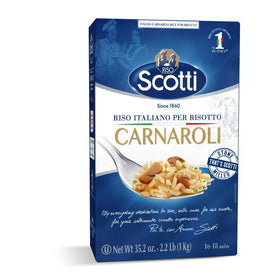 Riso Scotti Carnaroli rice bag ready for authentic creamy risotto.