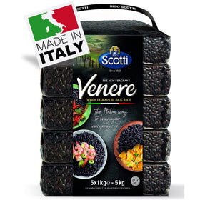 Riso Scotti Venere black rice 11lb pack, Italian quality for versatile meals.