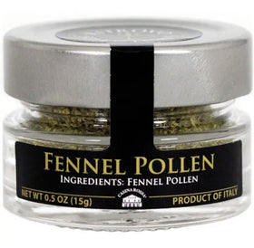Ritrovo Selections fennel pollen jar front view boosts Italian flavor.