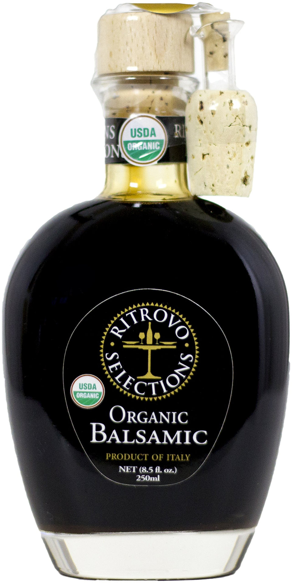 Ritrovo Selections Organic Balsamic Vinegar bottle for dressings and finishing touches.
