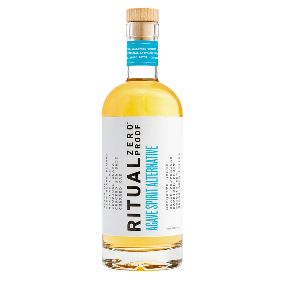 Ritual Zero-Proof agave spirit bottle for authentic alcohol-free cocktail base.