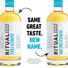 Ritual Zero-Proof agave spirit pour demonstrates easy 1:1 swap.