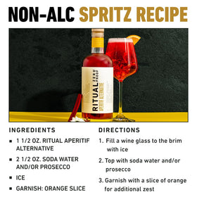 Ritual Zero-Proof aperitif daily-mocktail-idea shows versatile, alcohol-free garnish and mixer use.
