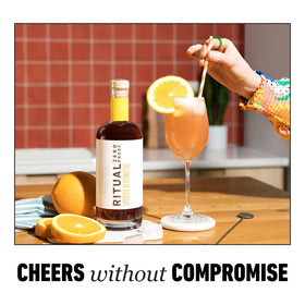 Ritual Zero-Proof aperitif made-in-usa-bottle emphasizes American-made sourcing and quality.