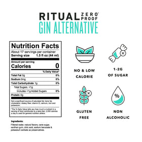 Ritual Zero-Proof gin in a cocktail glass, perfect for sophisticated mocktails.