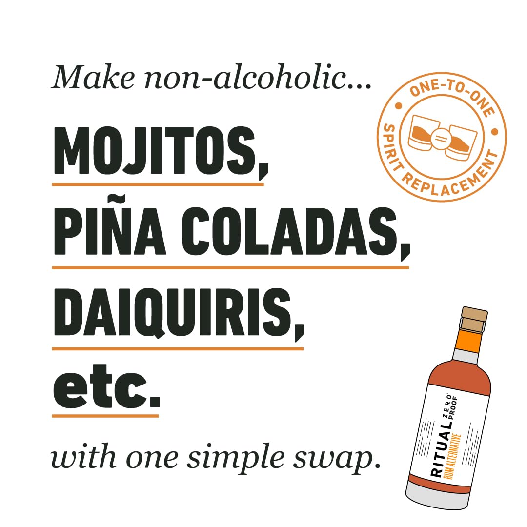 Ritual Zero Proof Rum cocktail setup invites creative, alcohol-free mixology at home.